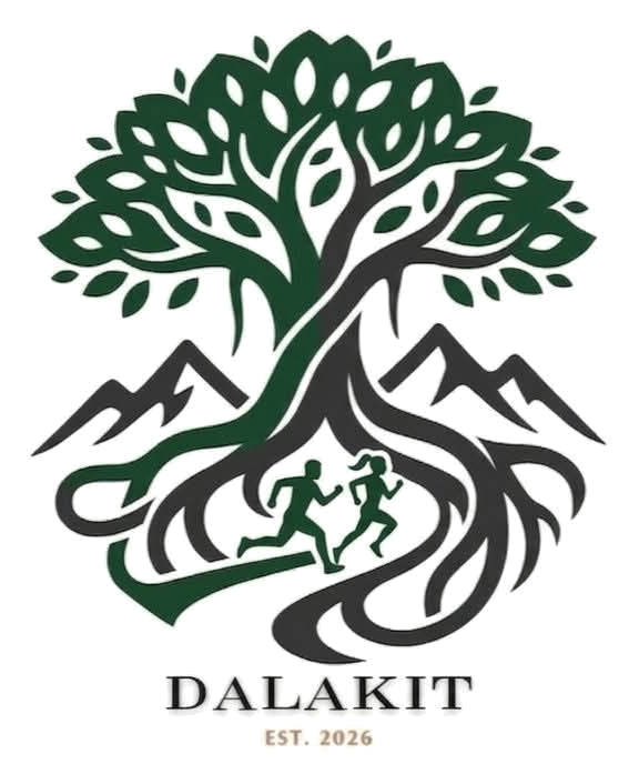 DALAKIT mark — a fig tree over mountains, two runners in the roots